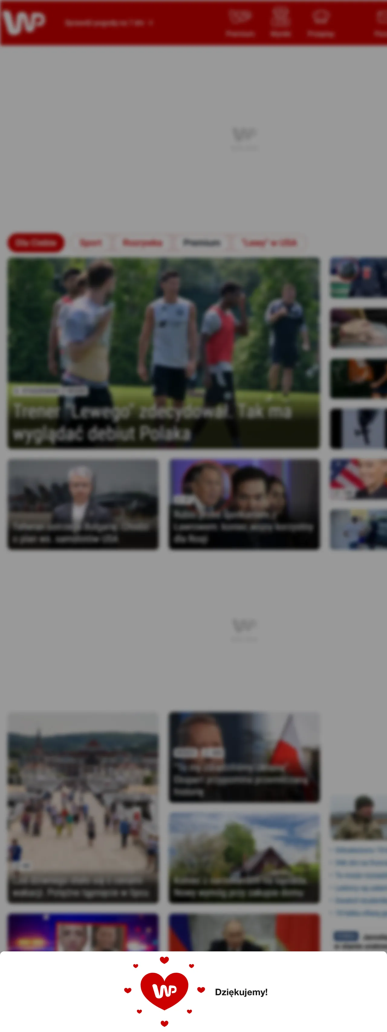 Screenshot of the Wirtualna Polska front page