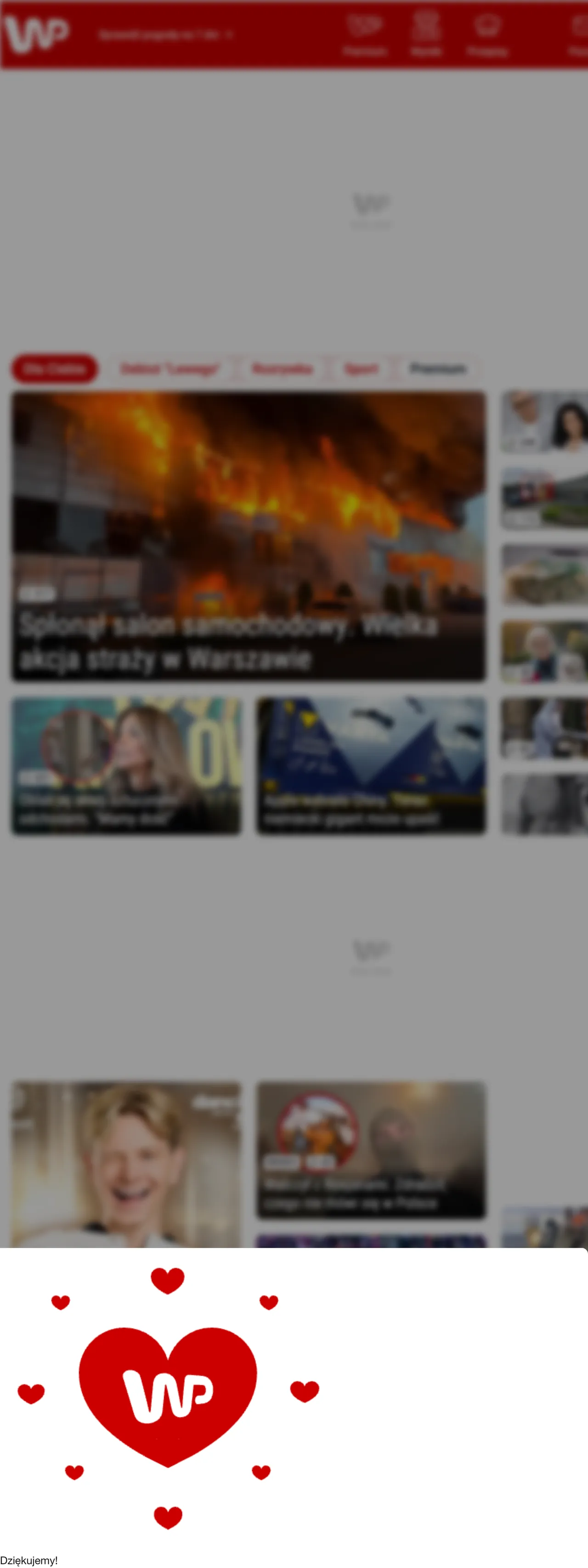 Screenshot of the Wirtualna Polska front page
