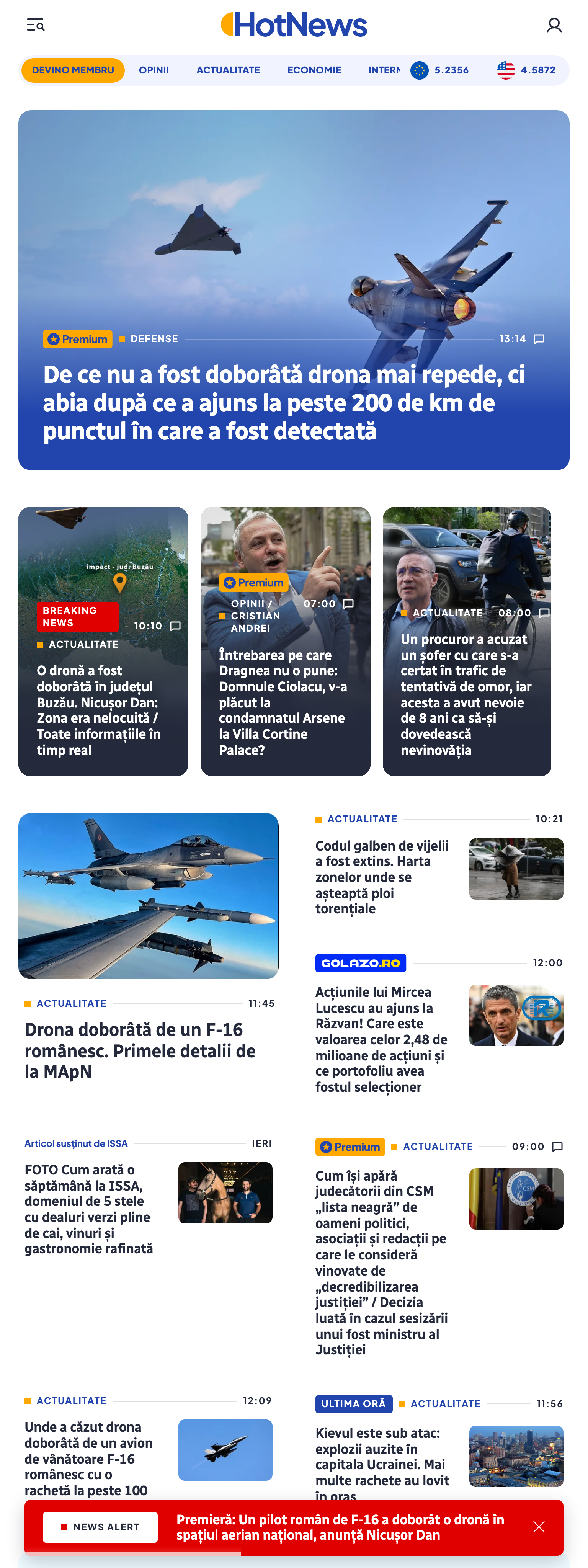 Screenshot of the HotNews.ro front page