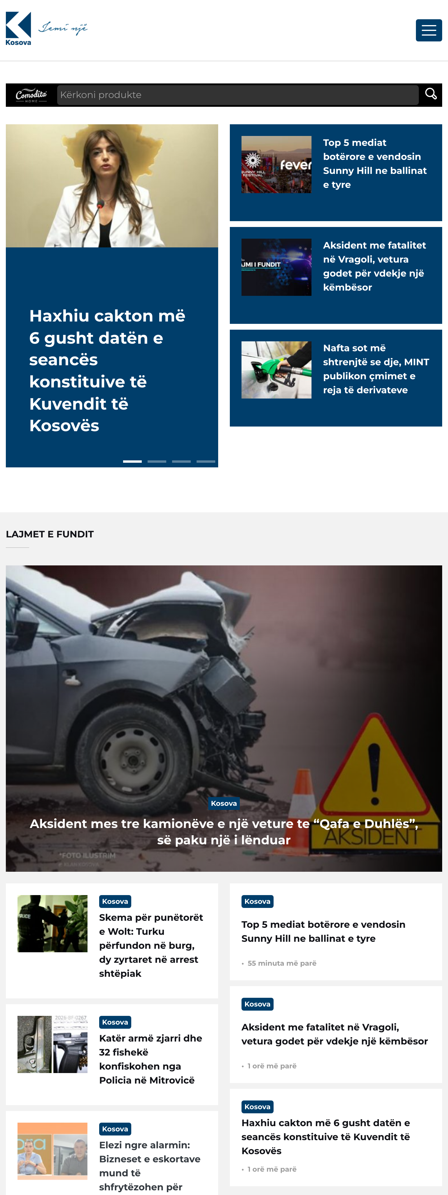 Screenshot of the Klan Kosova front page