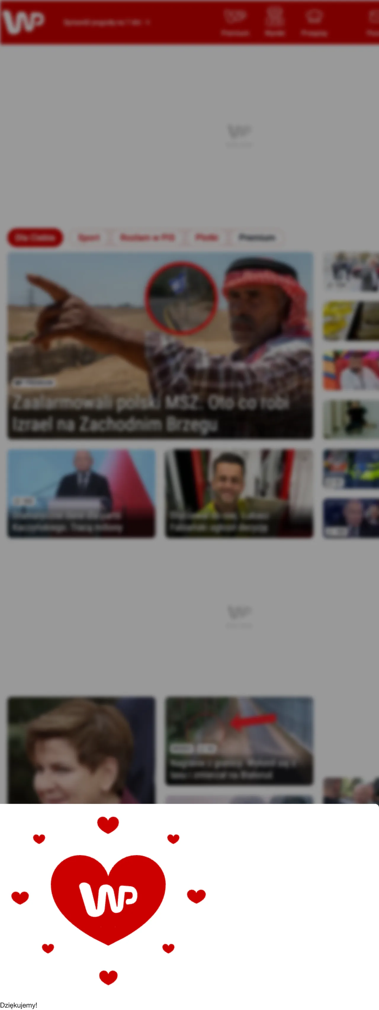 Screenshot of the Wirtualna Polska front page