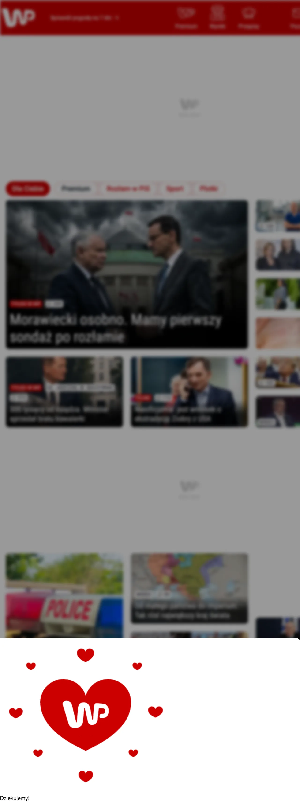 Screenshot of the Wirtualna Polska front page