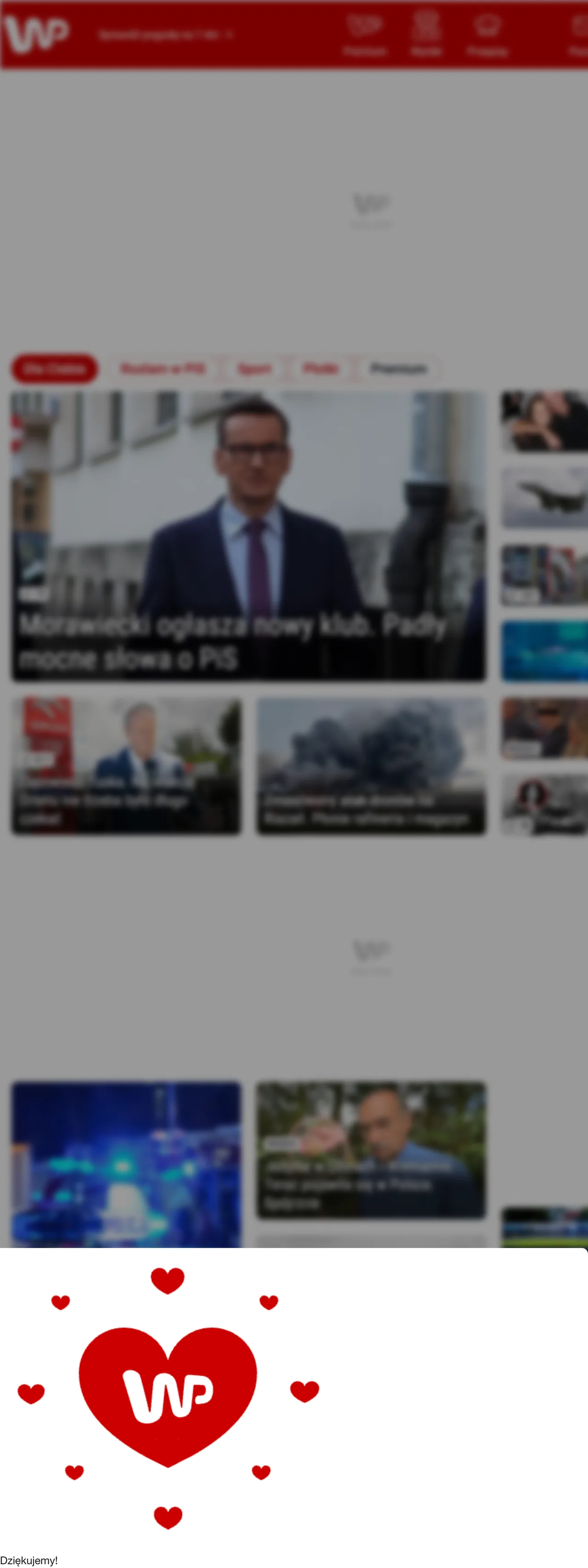 Screenshot of the Wirtualna Polska front page