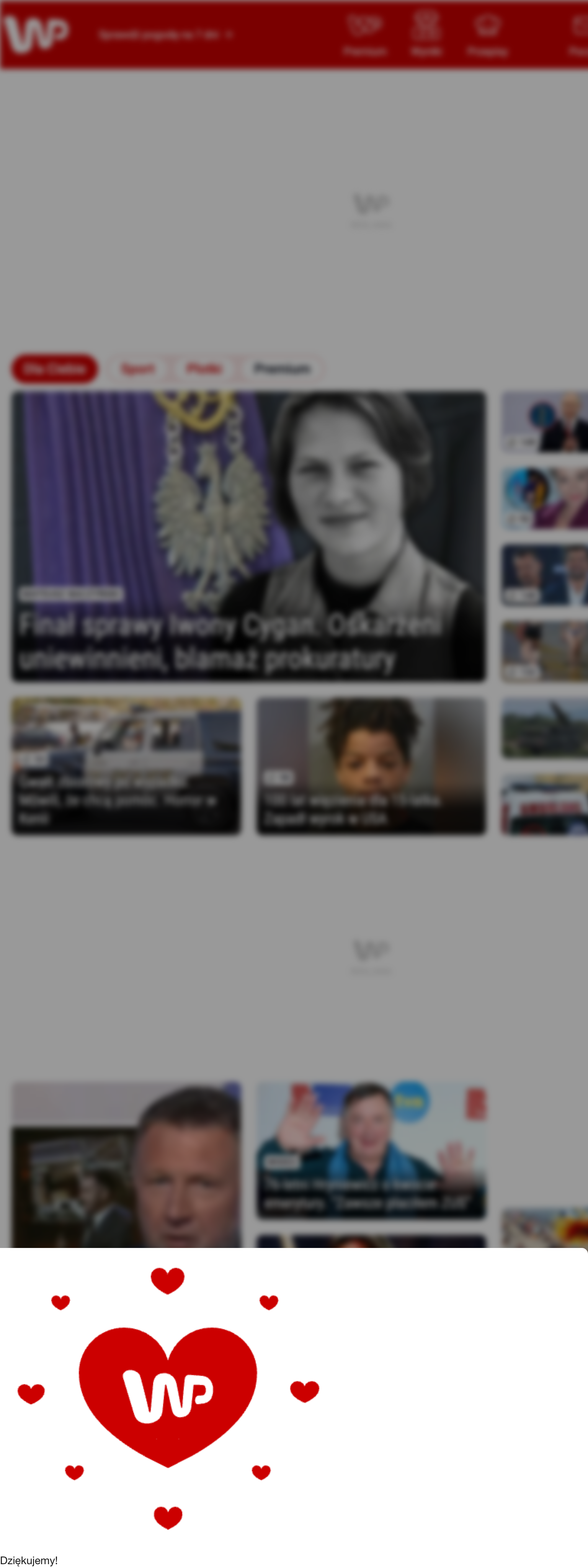 Screenshot of the Wirtualna Polska front page
