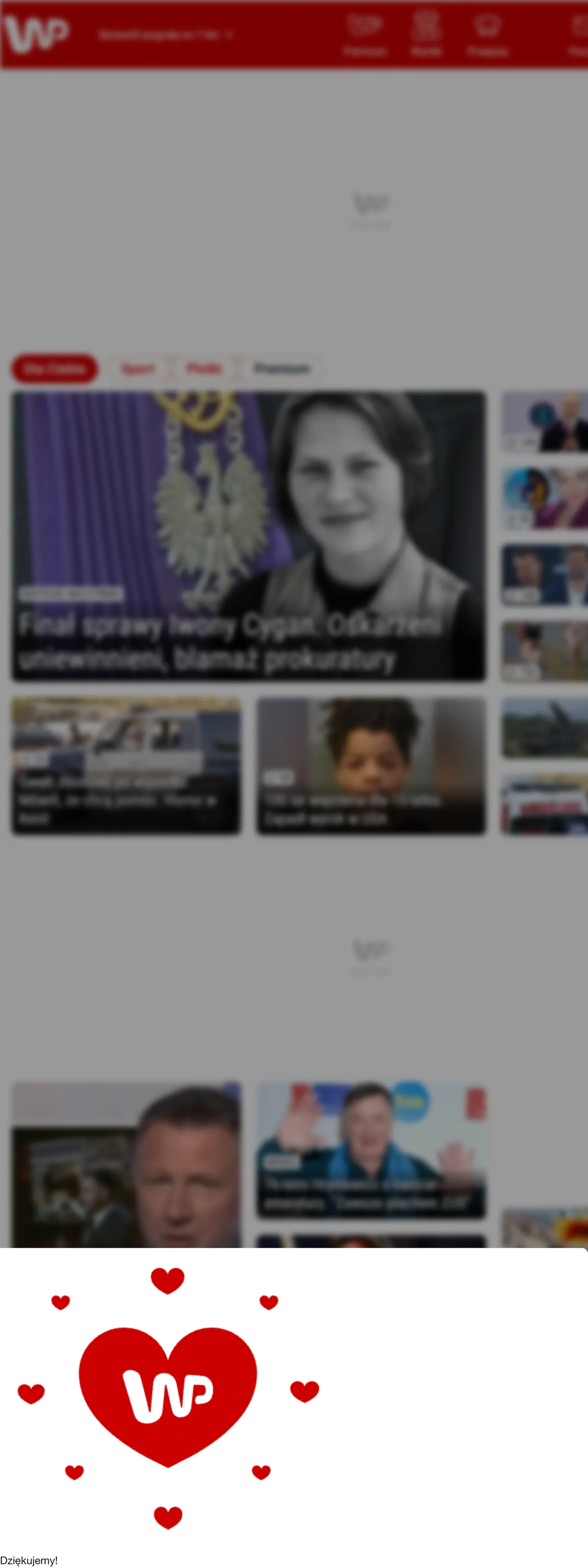Screenshot of the Wirtualna Polska front page