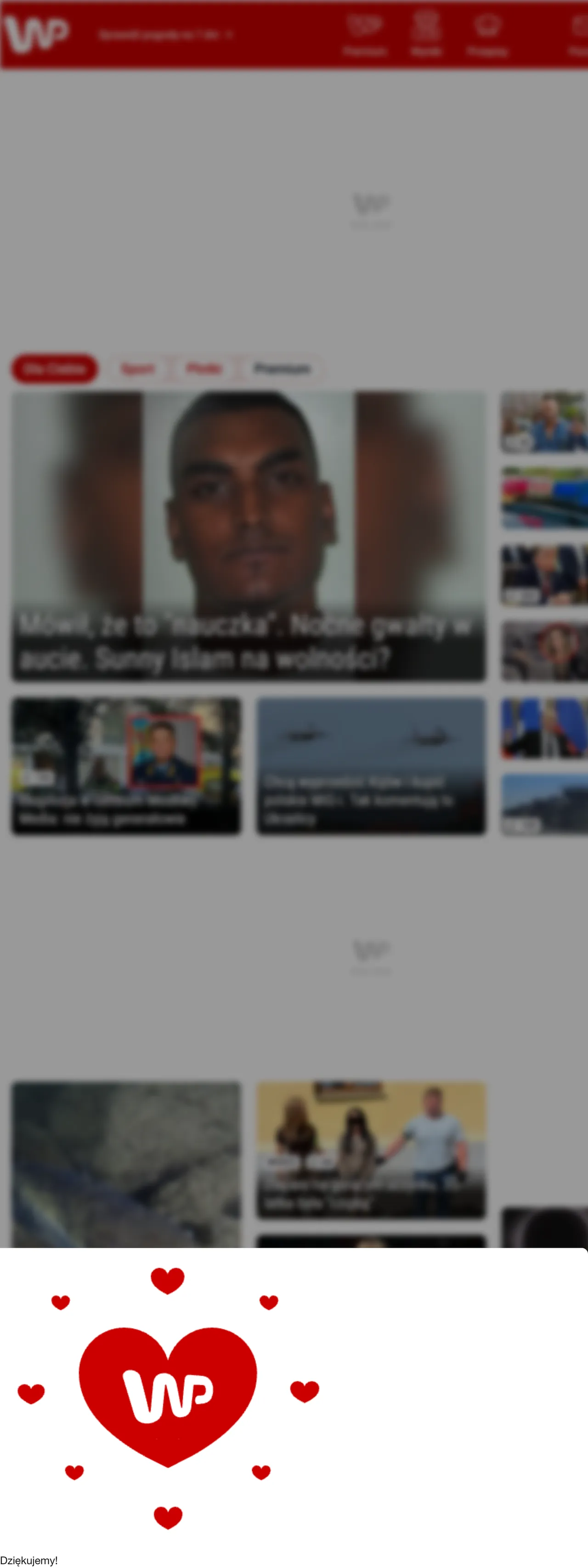 Screenshot of the Wirtualna Polska front page