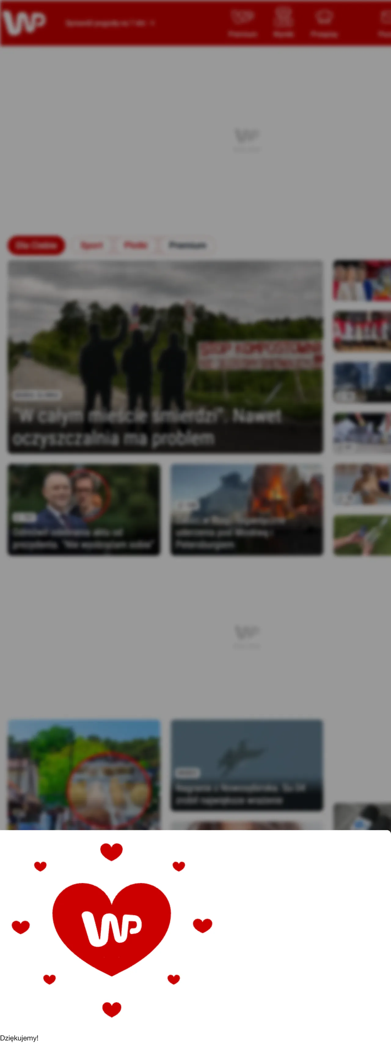 Screenshot of the Wirtualna Polska front page