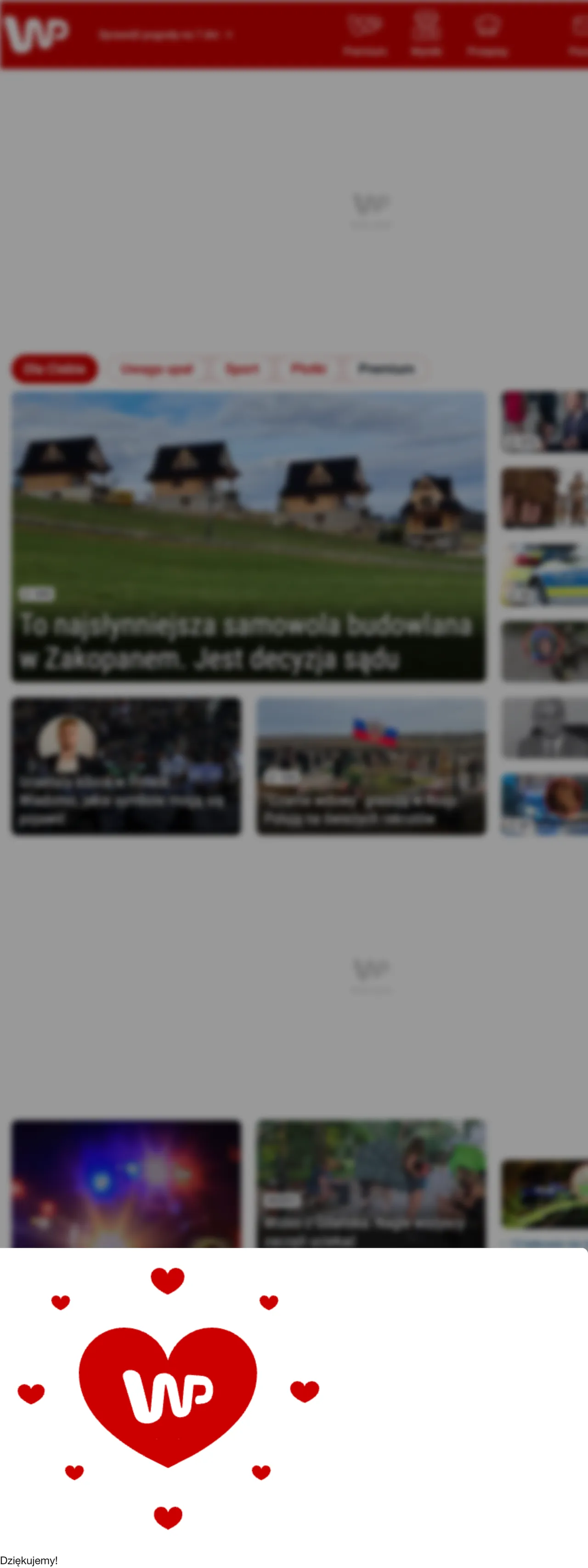 Screenshot of the Wirtualna Polska front page