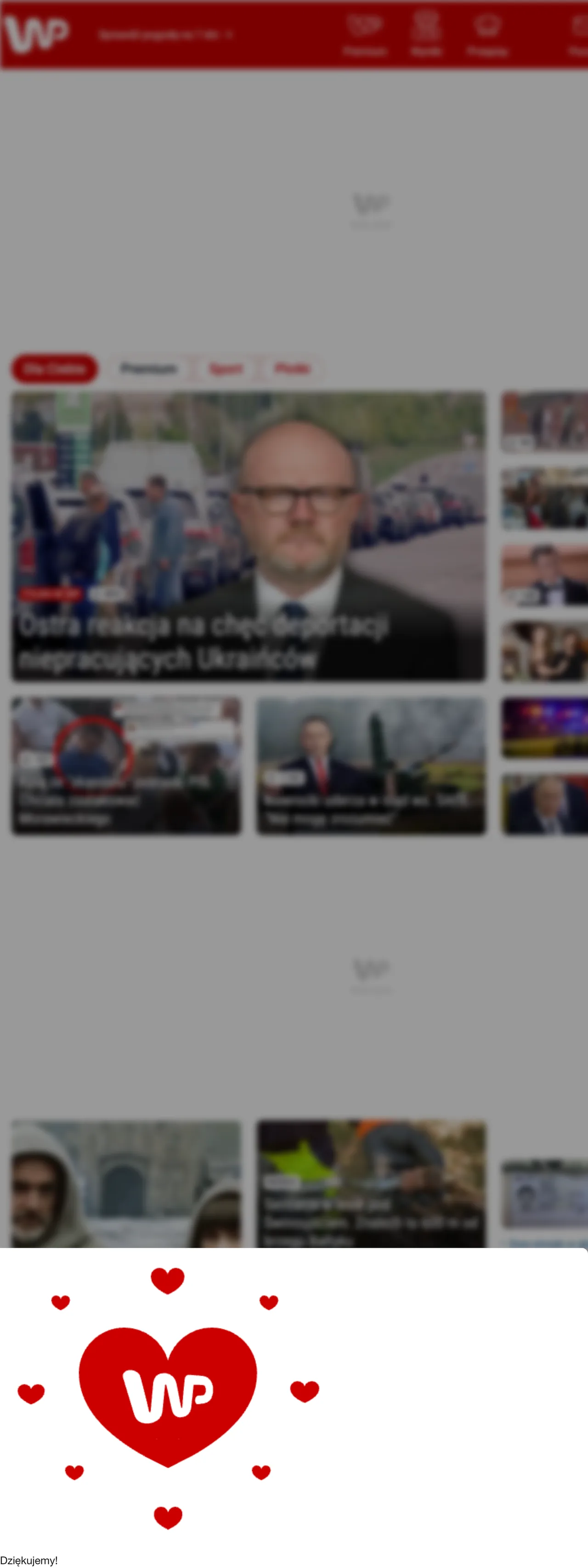 Screenshot of the Wirtualna Polska front page