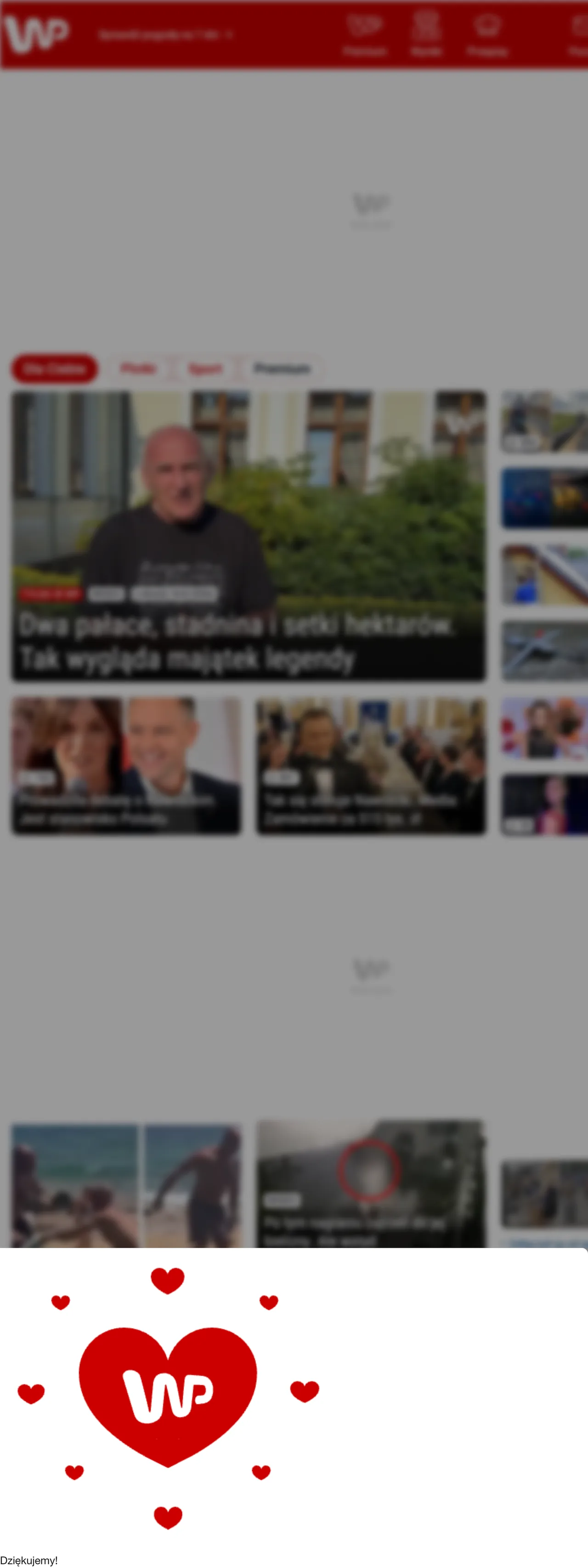Screenshot of the Wirtualna Polska front page