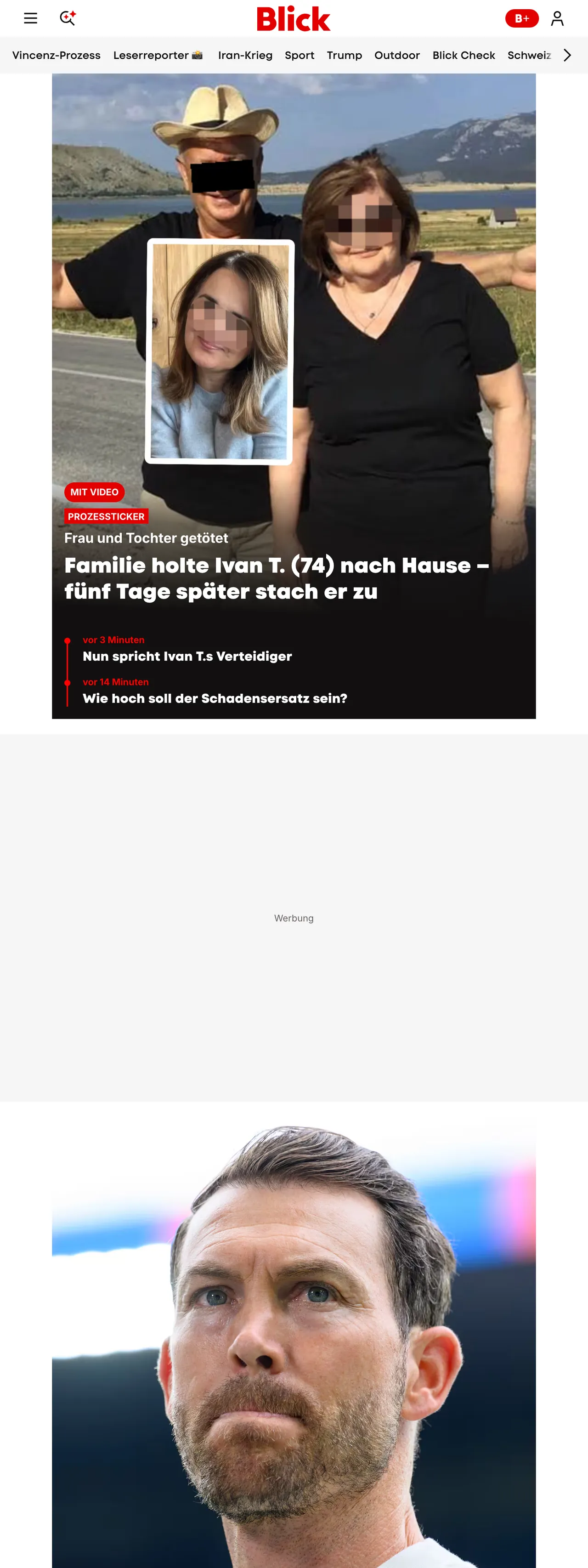 Screenshot of the Blick front page