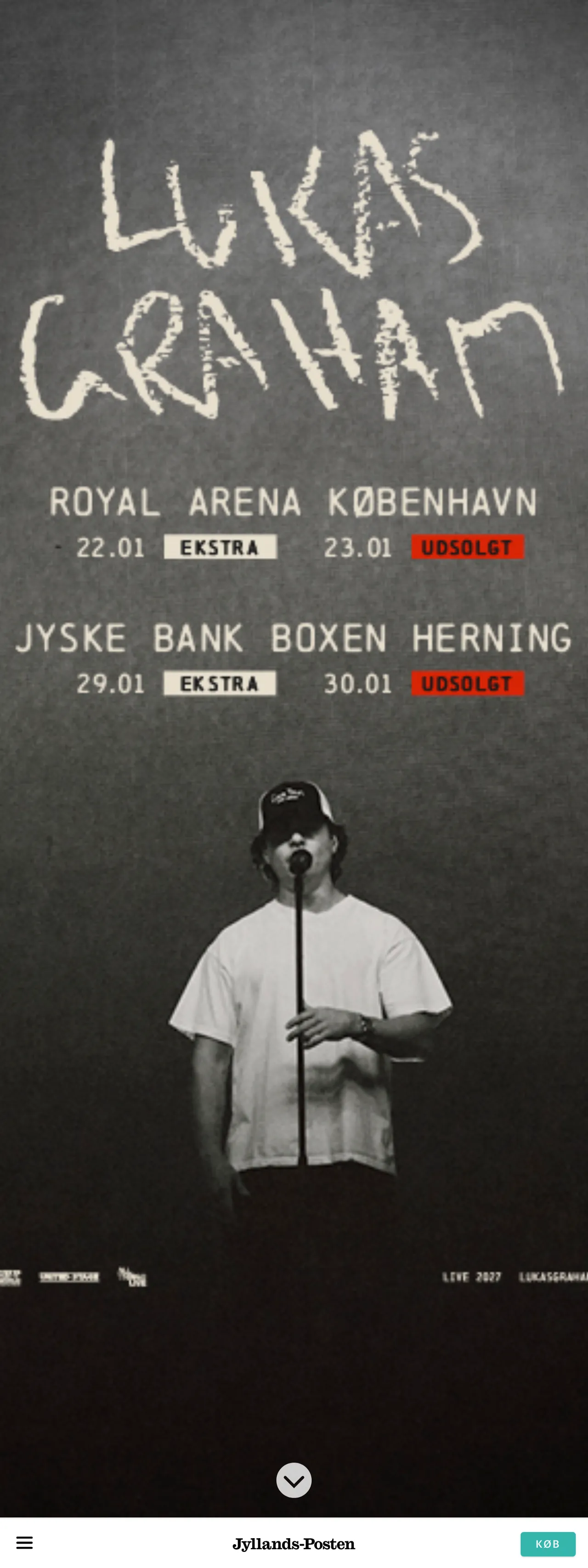 Screenshot of the Jyllands-Posten front page
