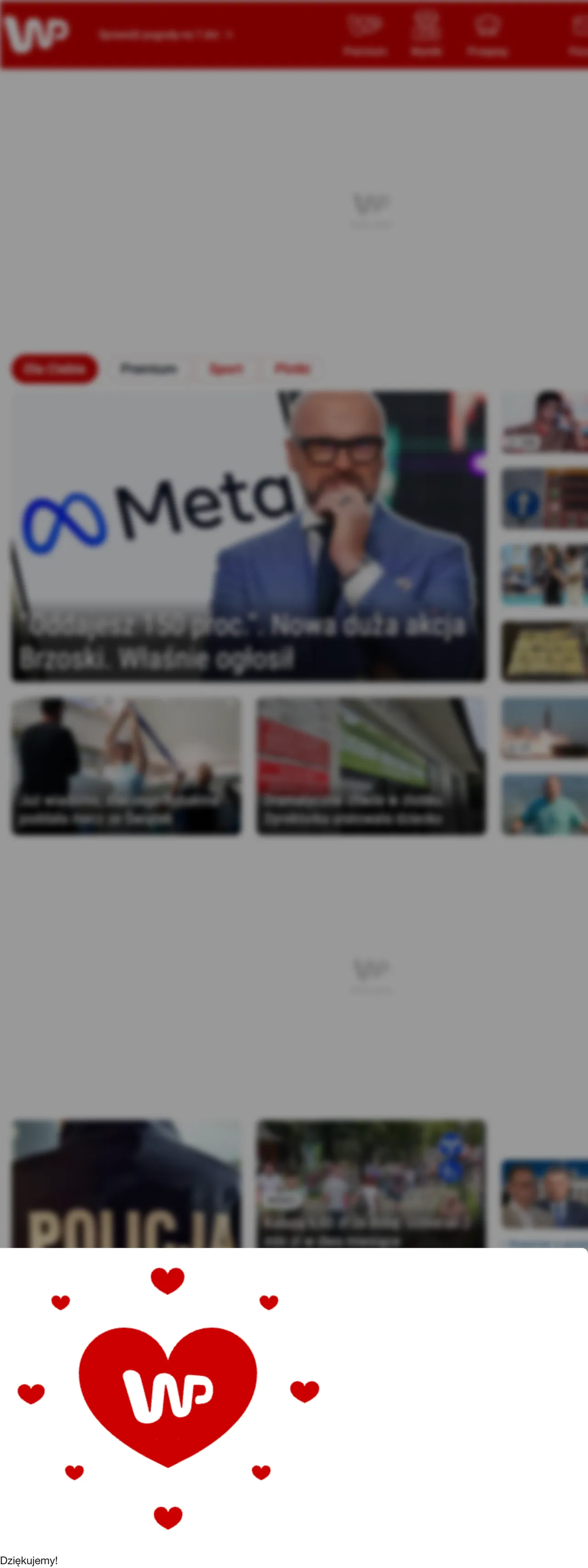 Screenshot of the Wirtualna Polska front page