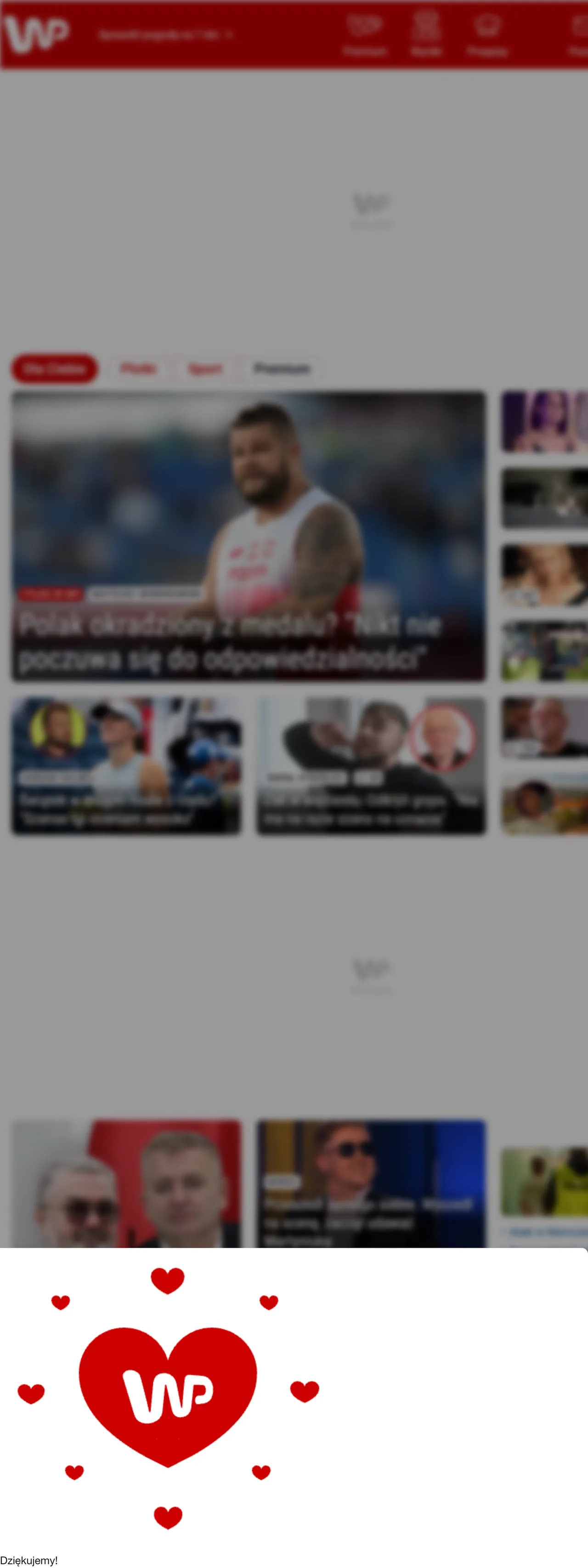 Screenshot of the Wirtualna Polska front page