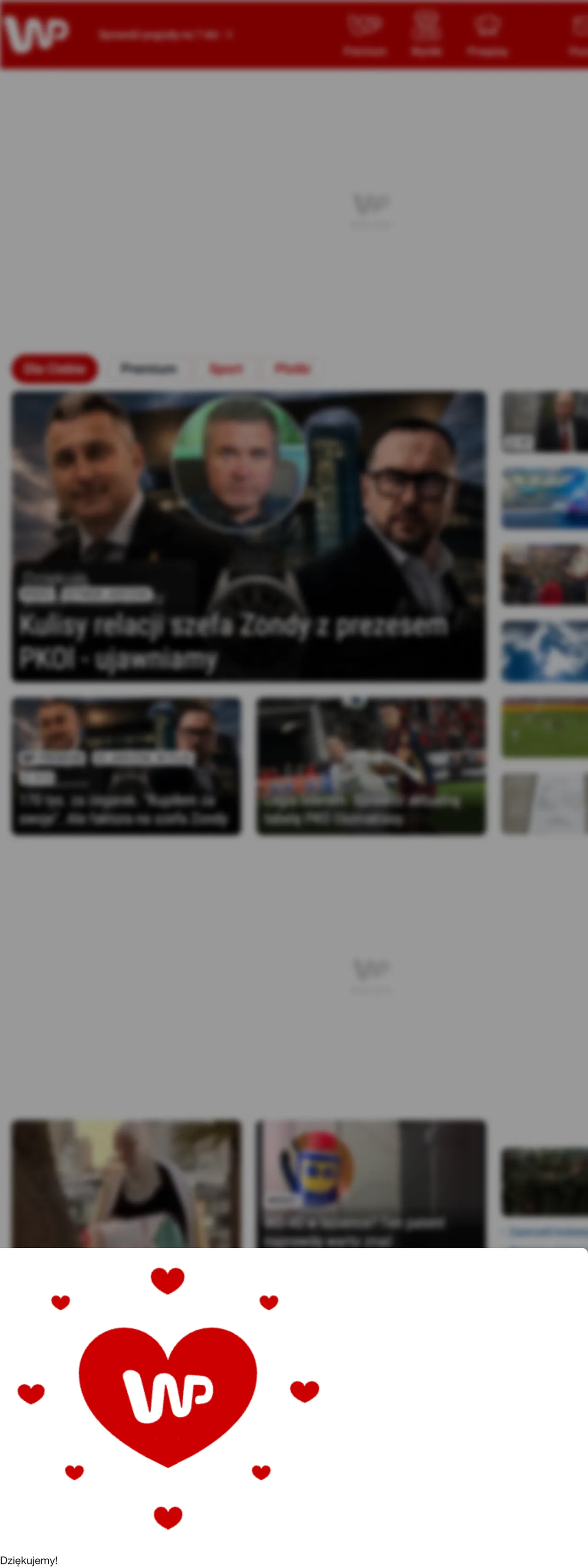 Screenshot of the Wirtualna Polska front page