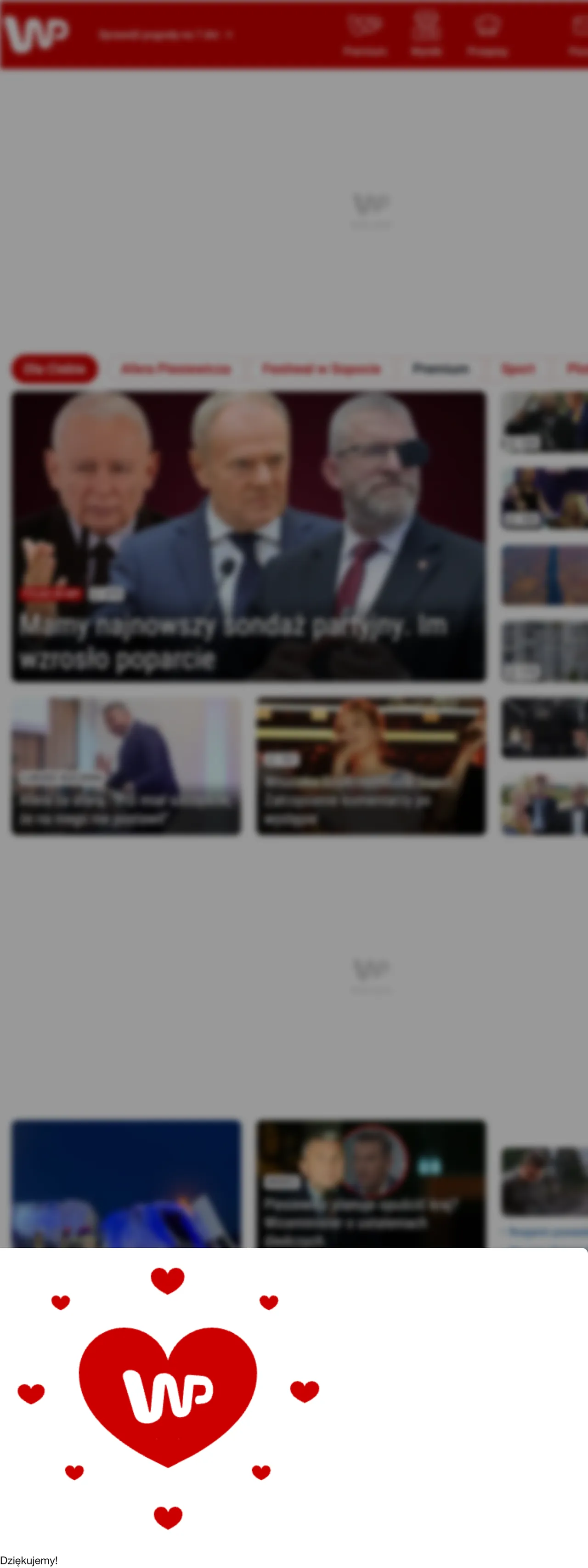 Screenshot of the Wirtualna Polska front page