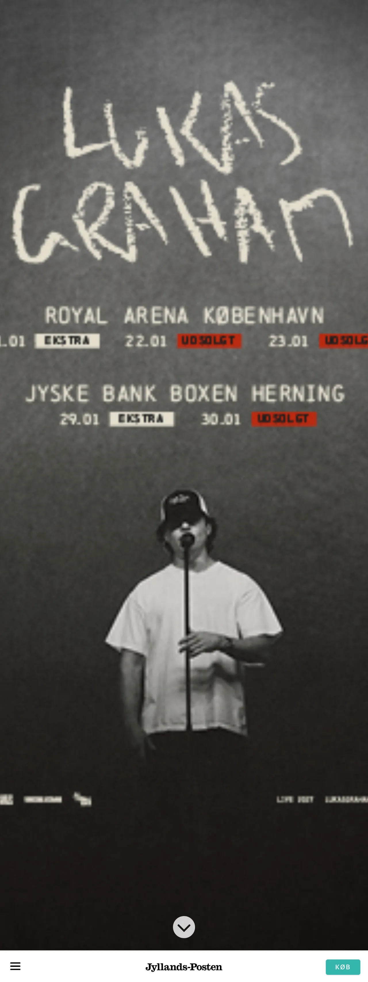 Screenshot of the Jyllands-Posten front page