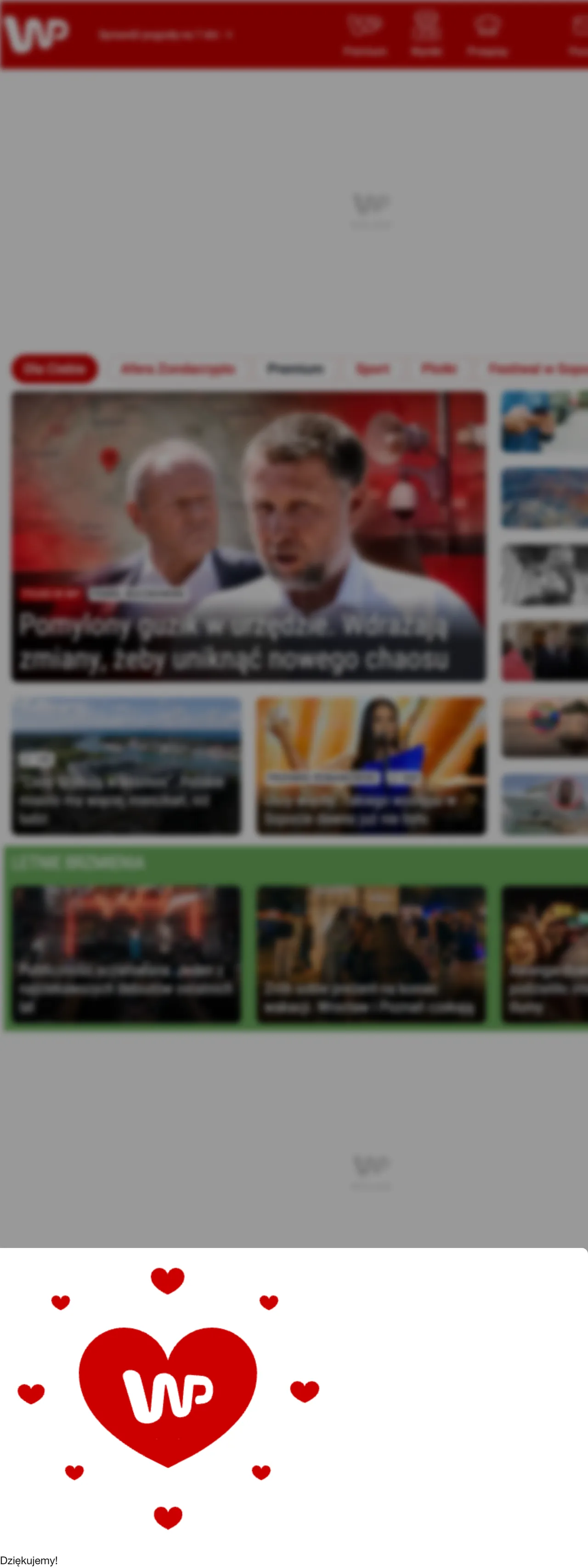 Screenshot of the Wirtualna Polska front page