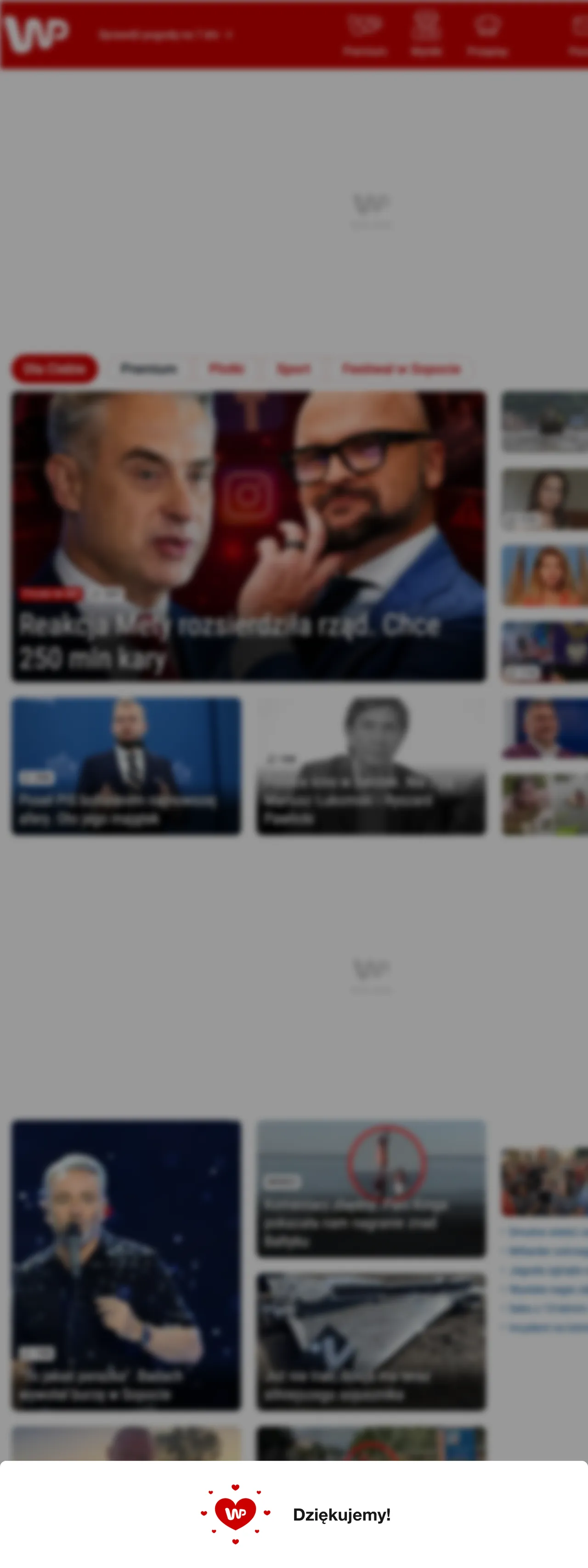 Screenshot of the Wirtualna Polska front page