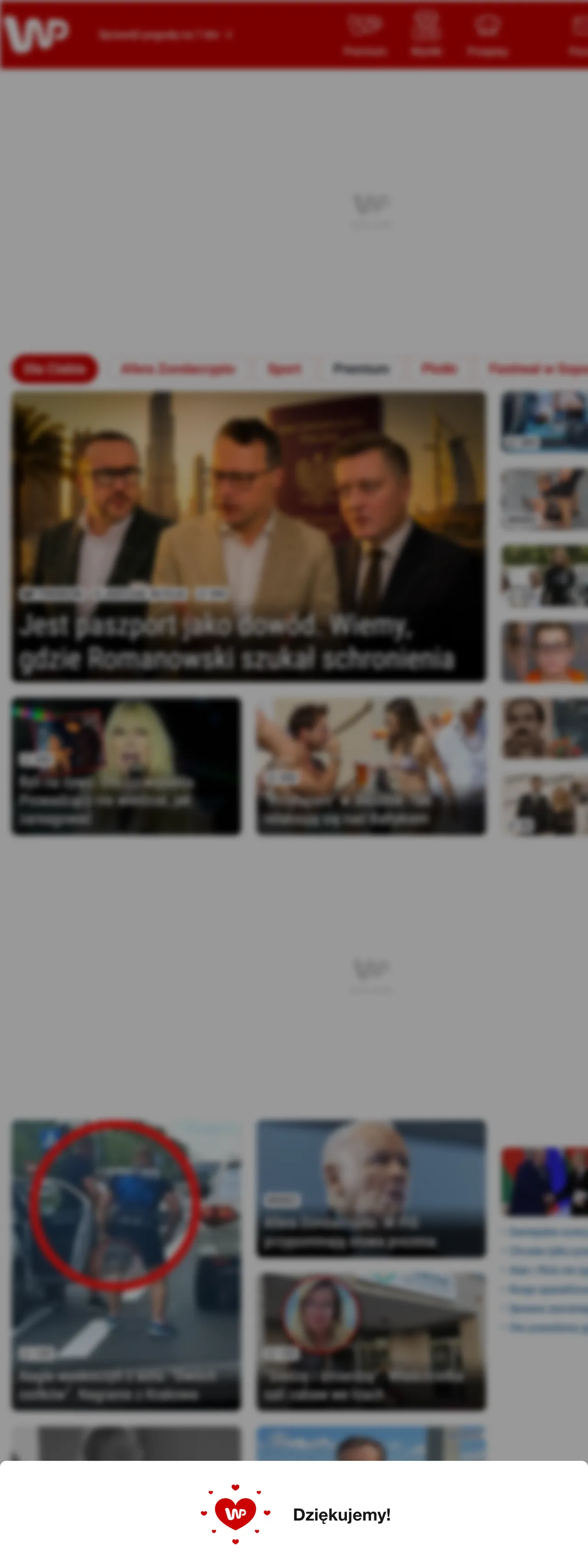 Screenshot of the Wirtualna Polska front page