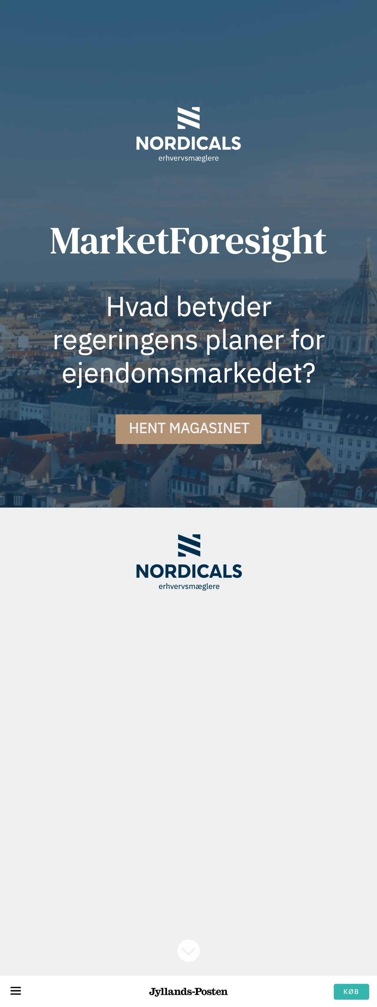 Screenshot of the Jyllands-Posten front page