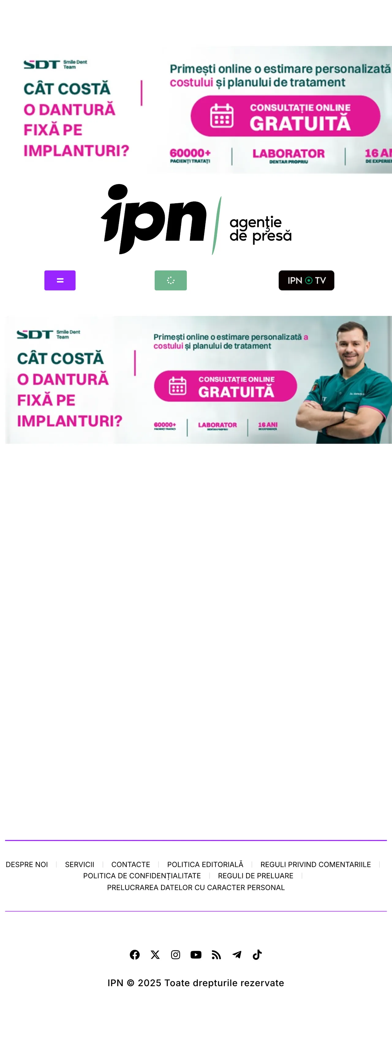 Screenshot of the IPN front page