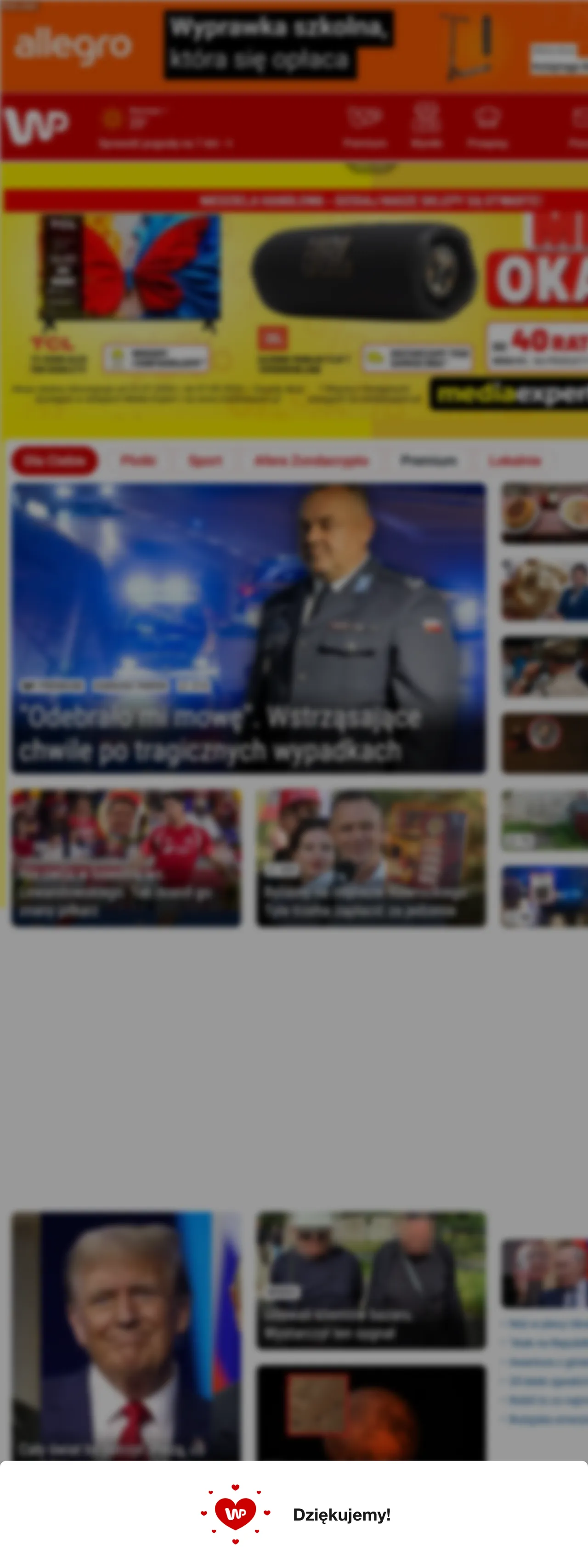 Screenshot of the Wirtualna Polska front page