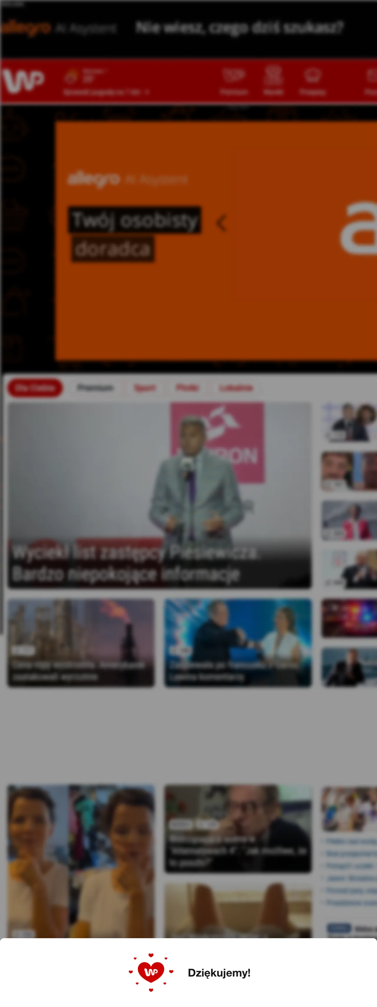 Screenshot of the Wirtualna Polska front page
