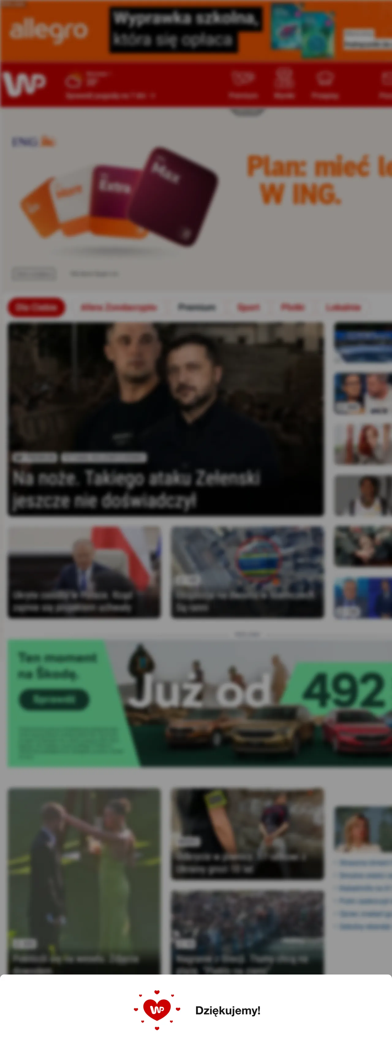 Screenshot of the Wirtualna Polska front page