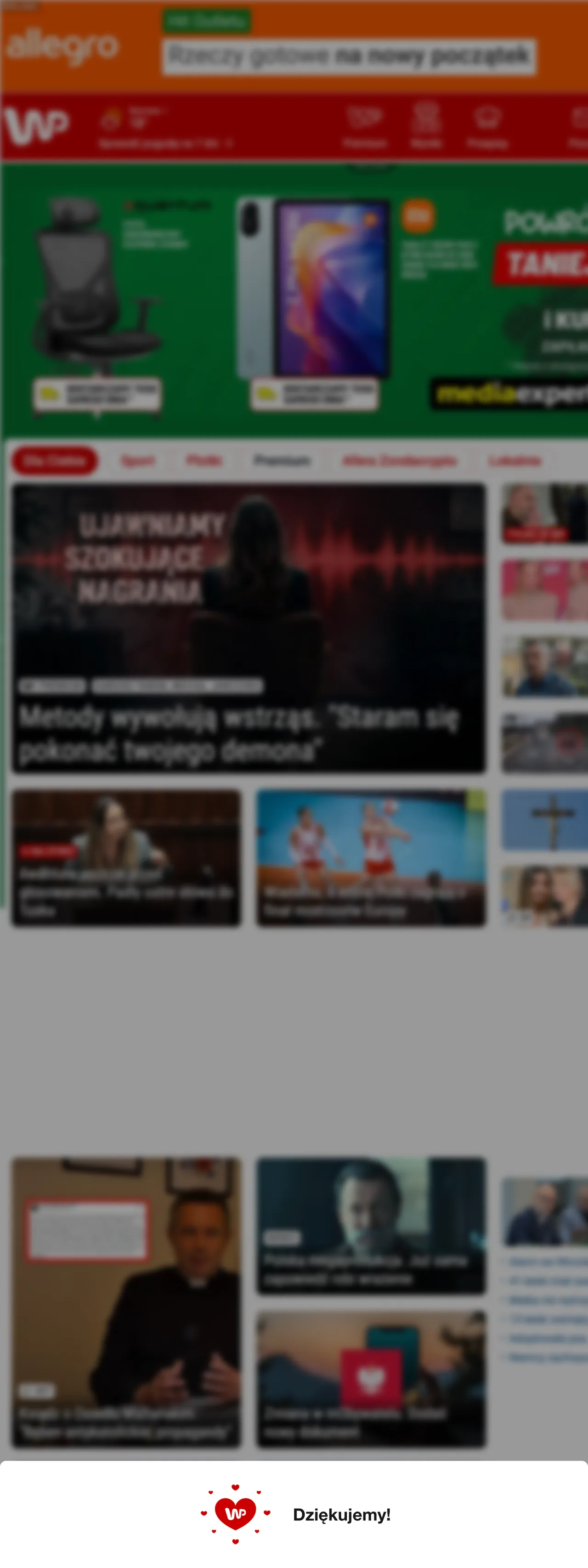 Screenshot of the Wirtualna Polska front page