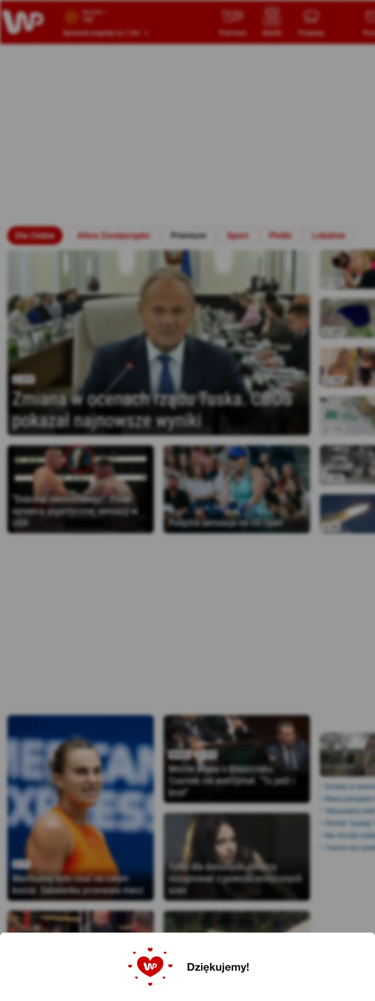 Screenshot of the Wirtualna Polska front page