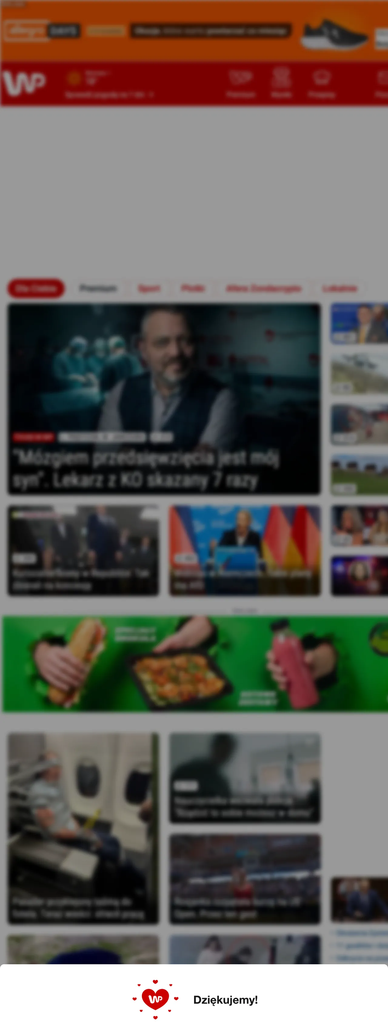 Screenshot of the Wirtualna Polska front page