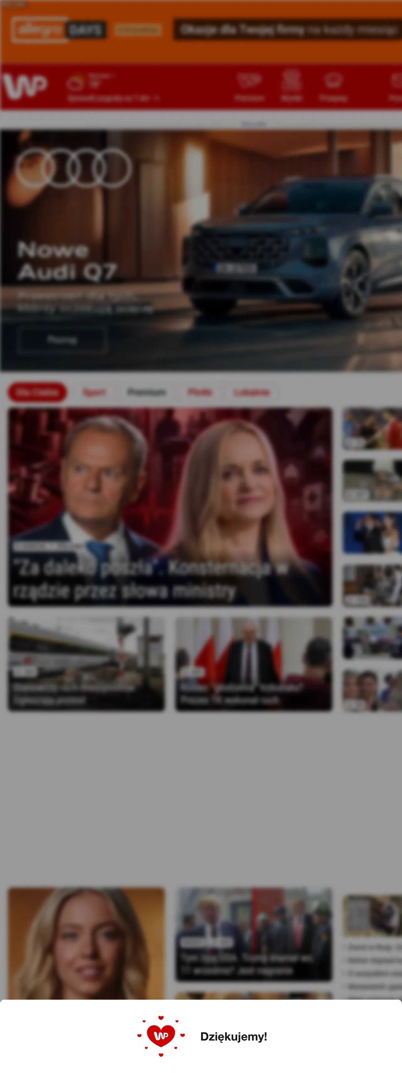 Screenshot of the Wirtualna Polska front page