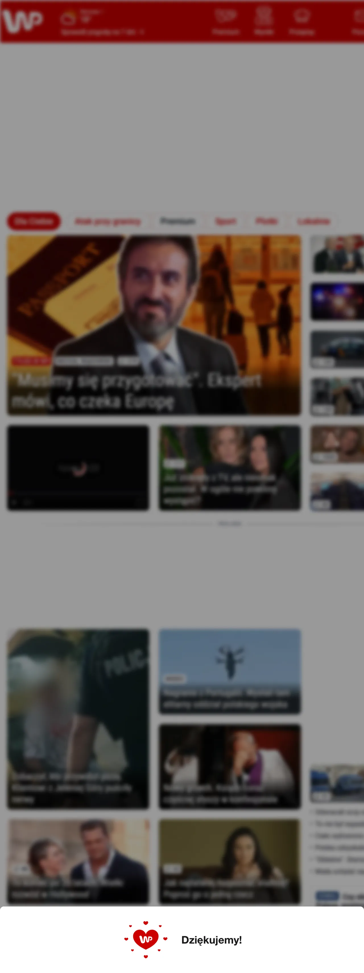 Screenshot of the Wirtualna Polska front page