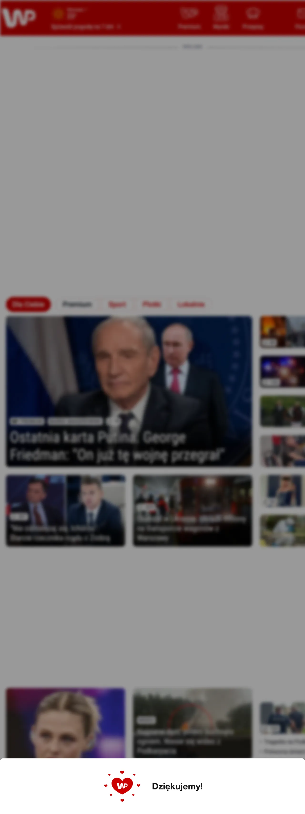 Screenshot of the Wirtualna Polska front page