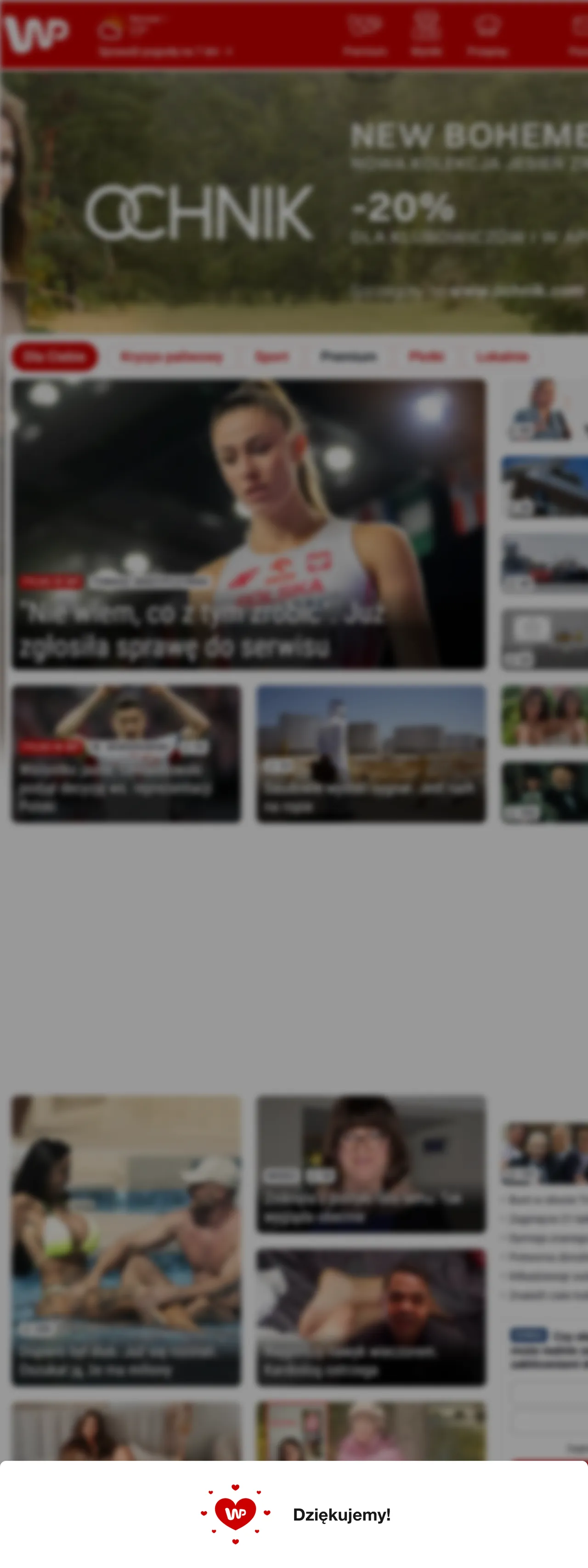 Screenshot of the Wirtualna Polska front page