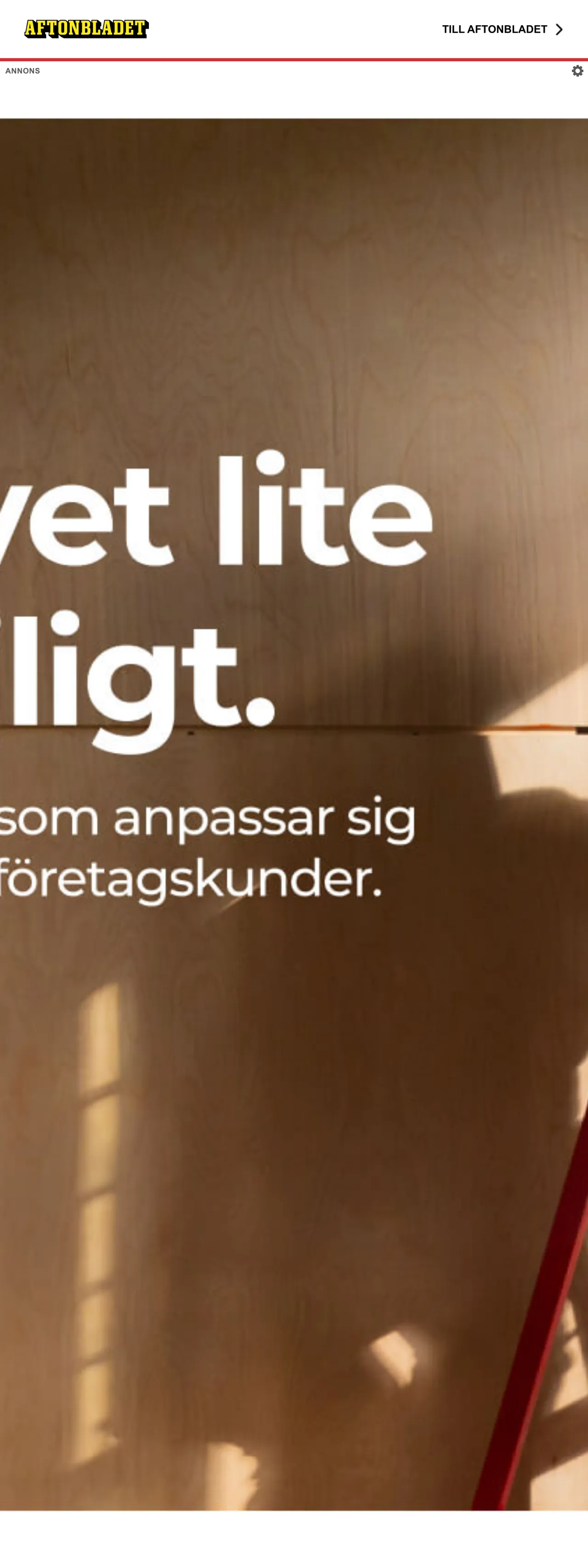 Screenshot of the Aftonbladet front page