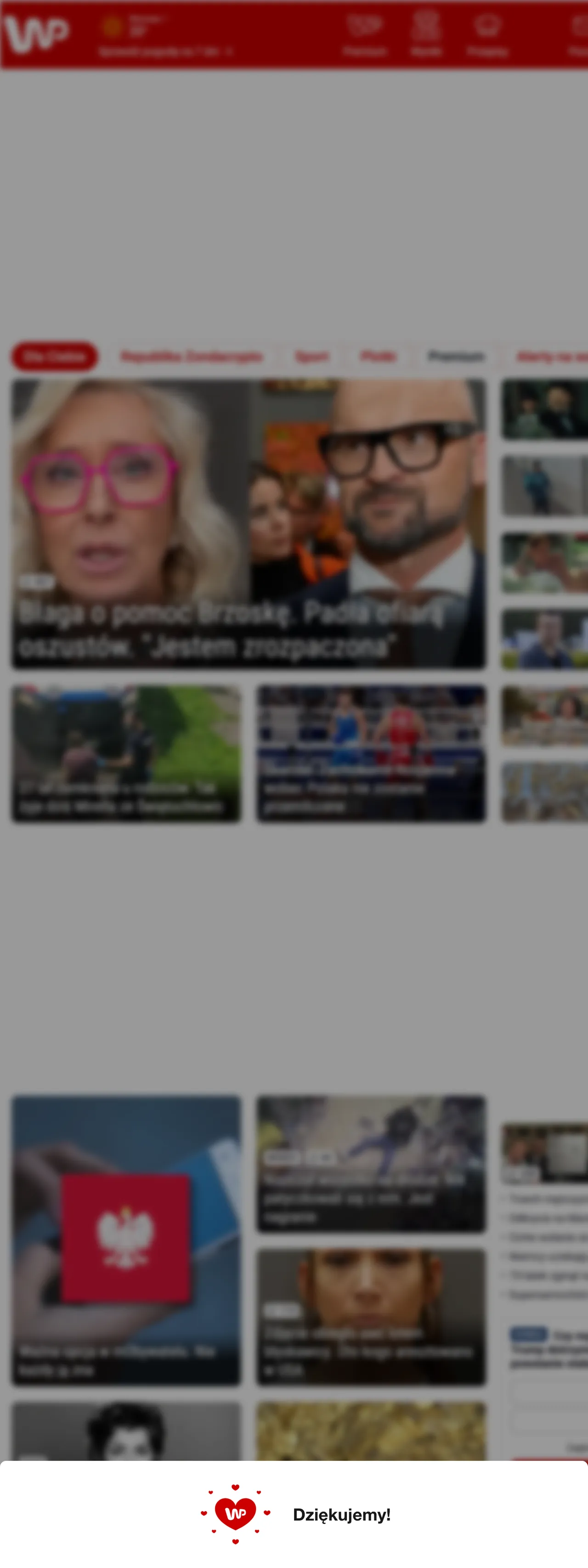 Screenshot of the Wirtualna Polska front page