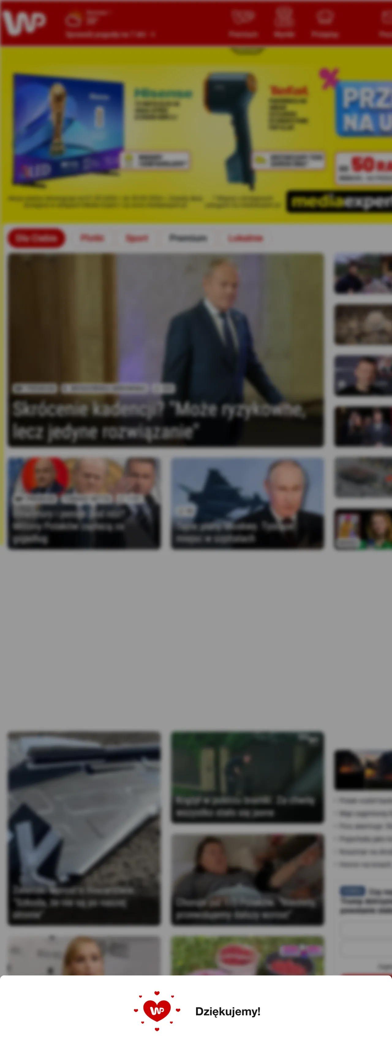 Screenshot of the Wirtualna Polska front page