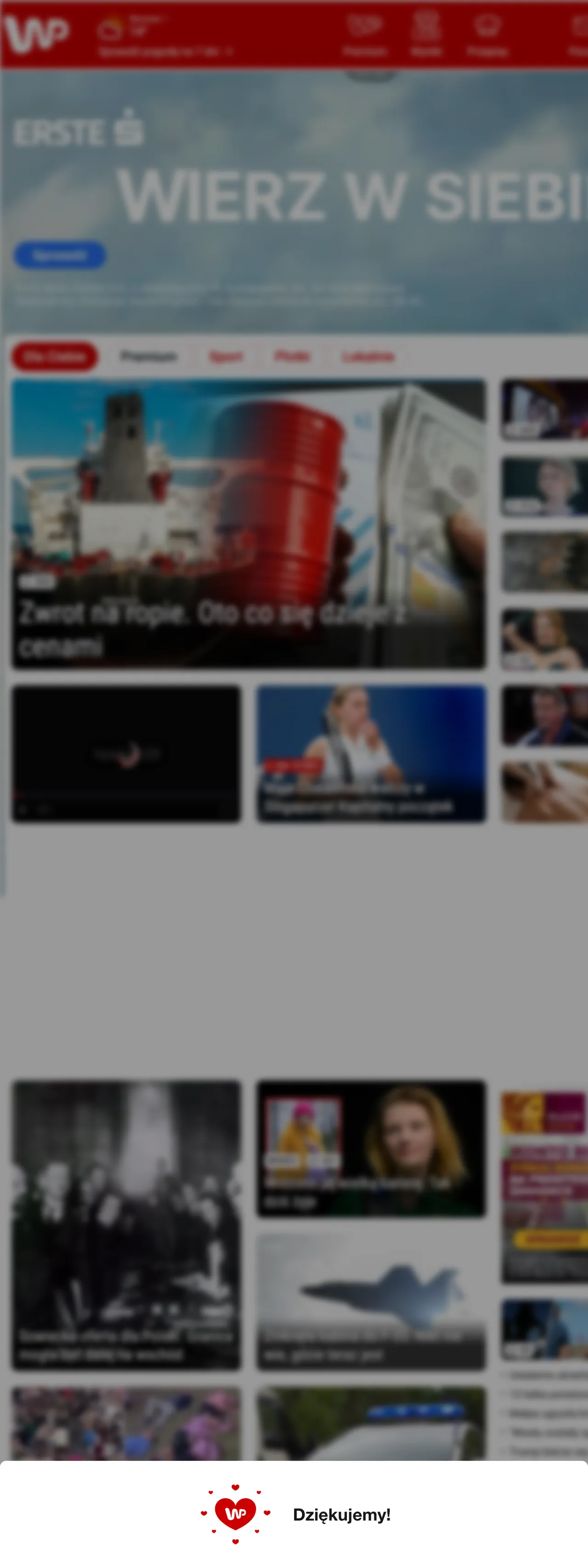 Screenshot of the Wirtualna Polska front page