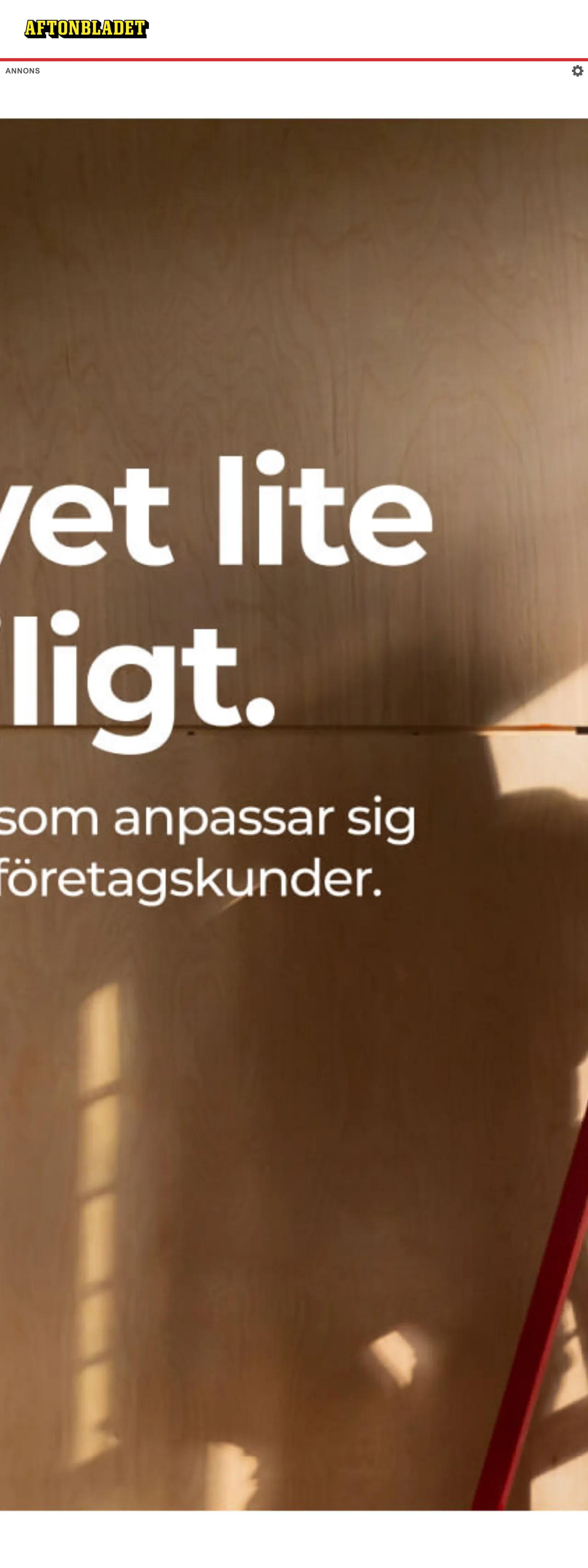 Screenshot of the Aftonbladet front page