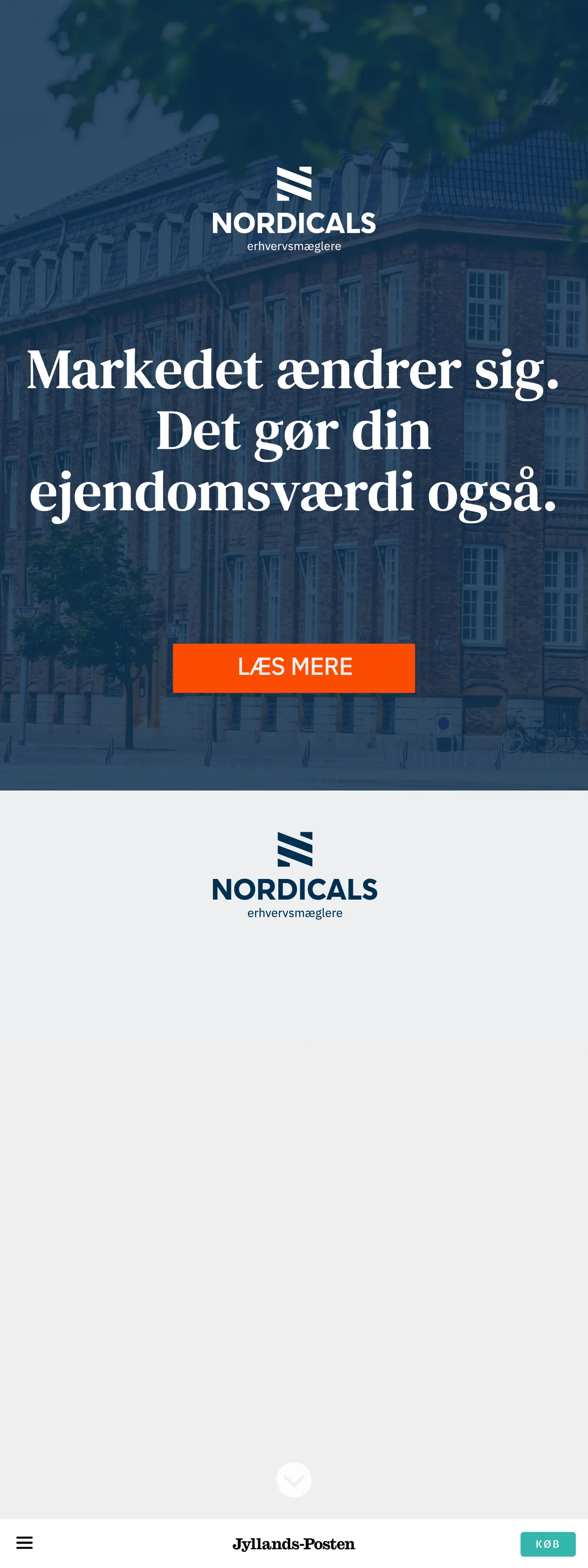 Screenshot of the Jyllands-Posten front page