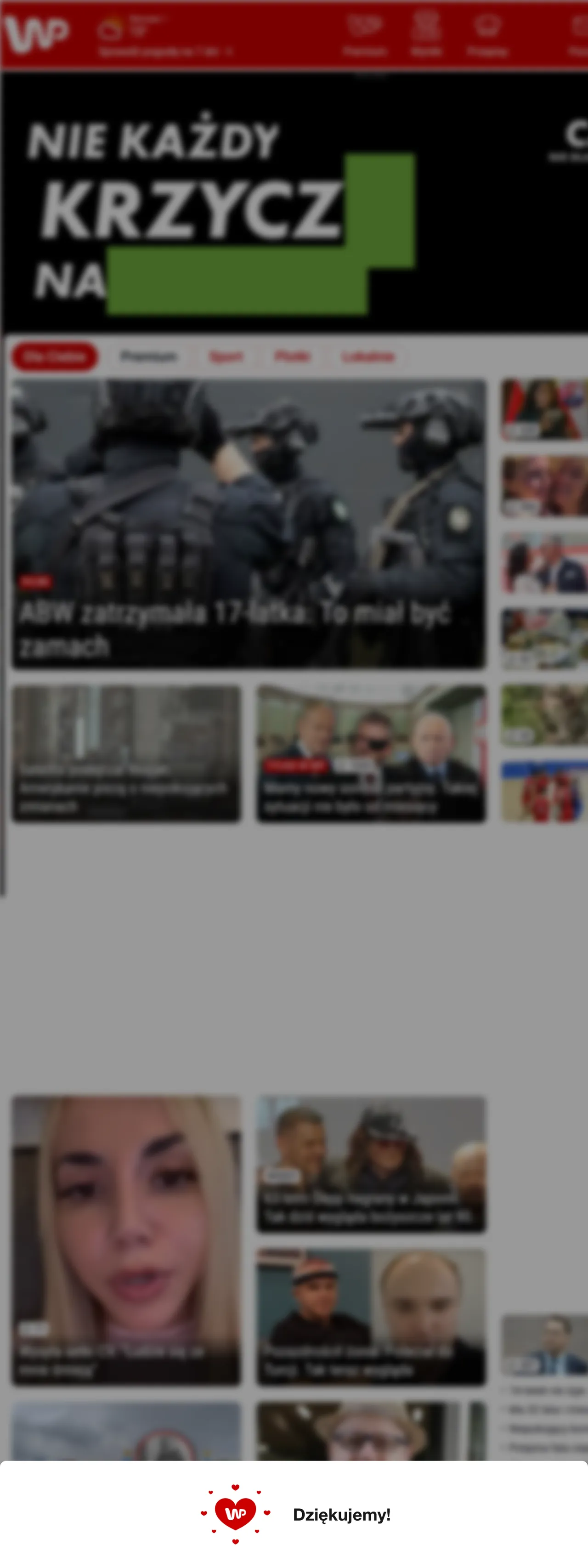 Screenshot of the Wirtualna Polska front page