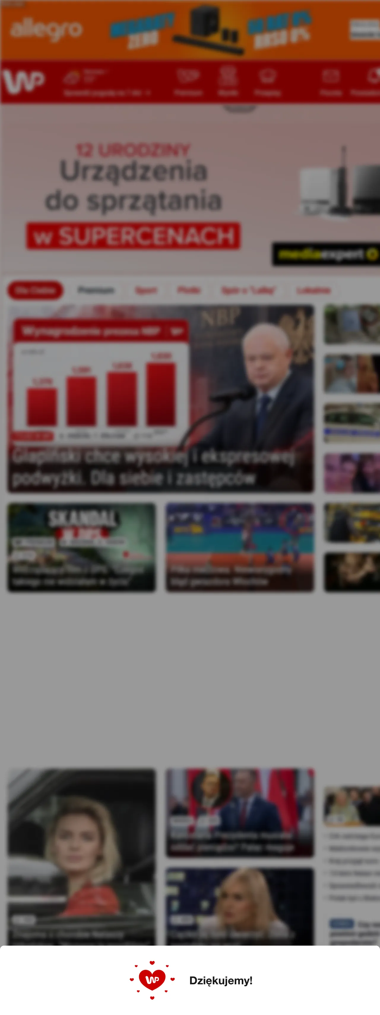 Screenshot of the Wirtualna Polska front page