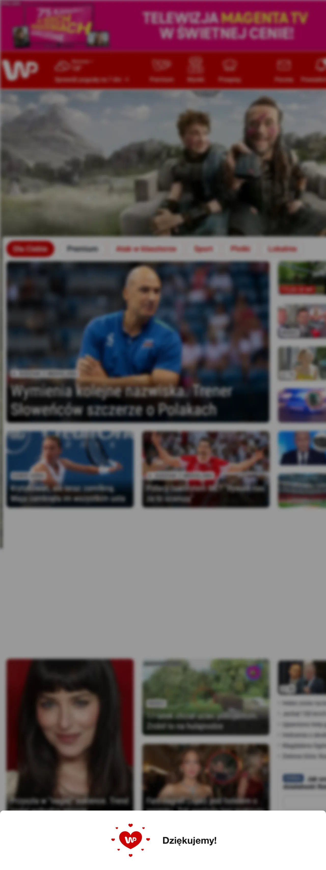 Screenshot of the Wirtualna Polska front page