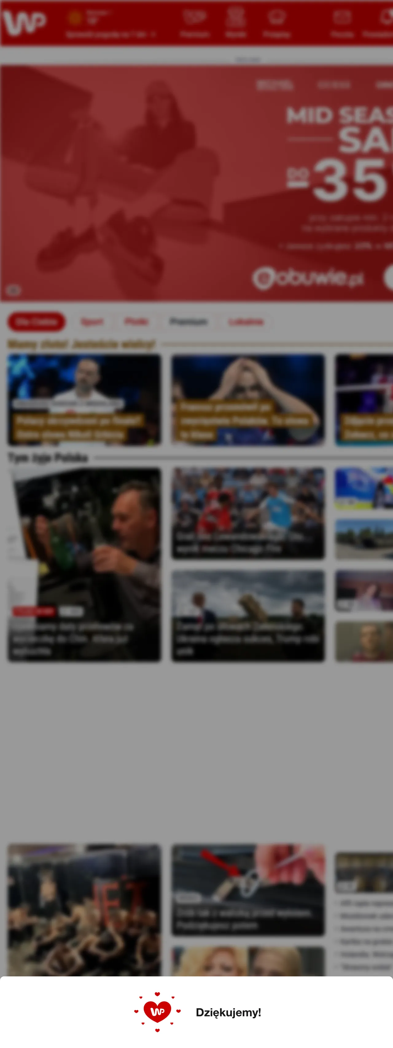 Screenshot of the Wirtualna Polska front page