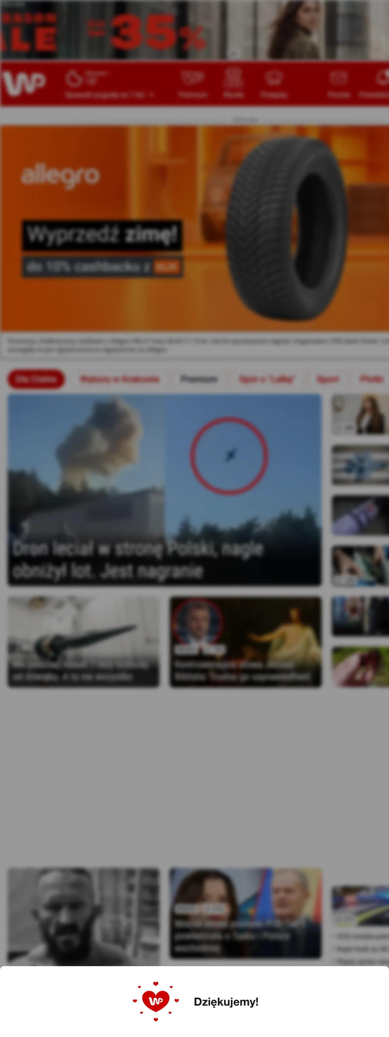 Screenshot of the Wirtualna Polska front page