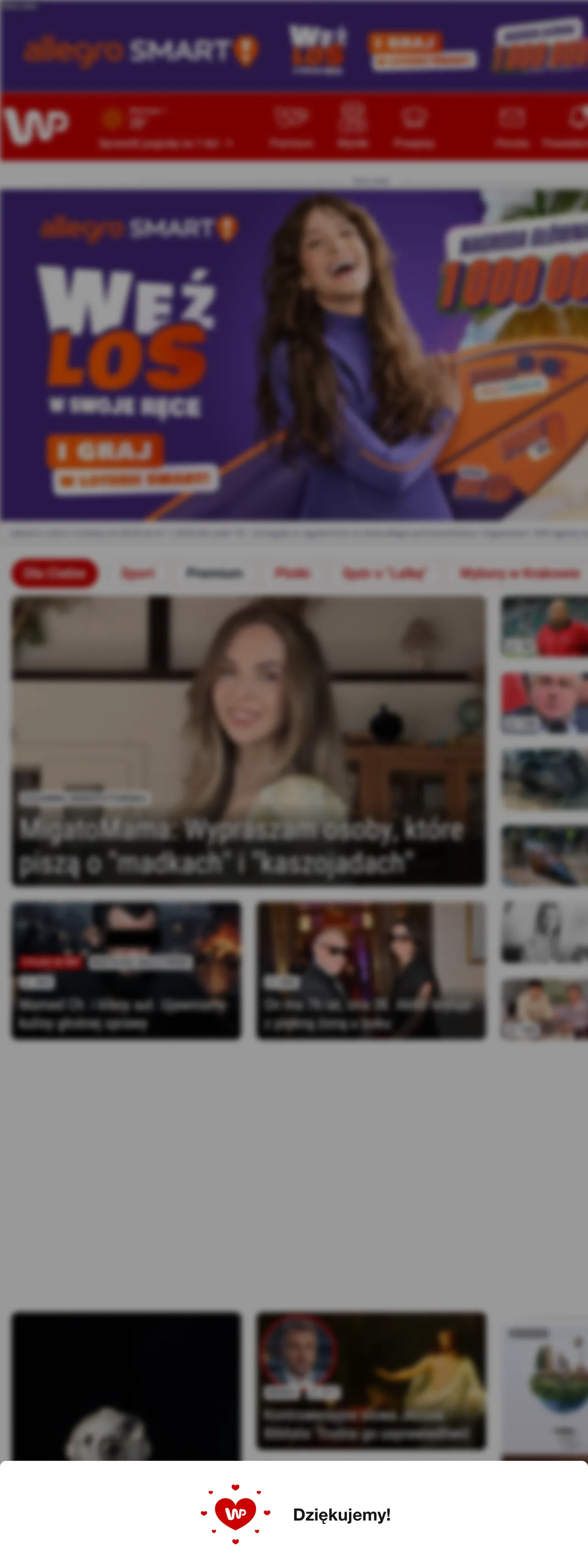Screenshot of the Wirtualna Polska front page