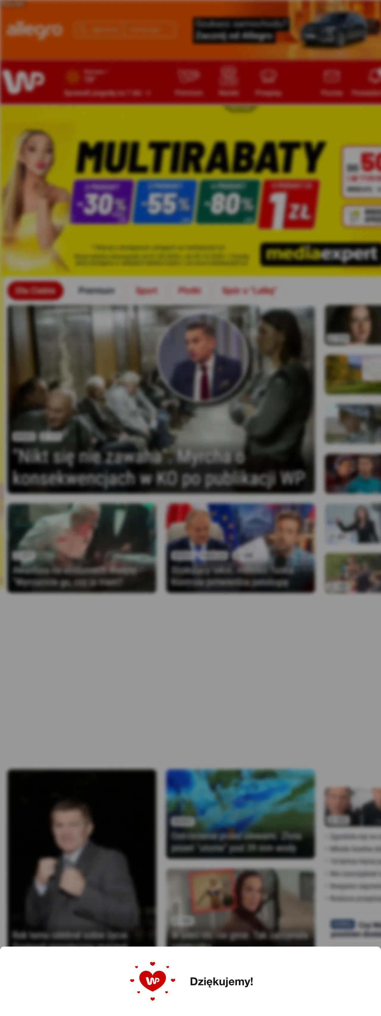 Screenshot of the Wirtualna Polska front page