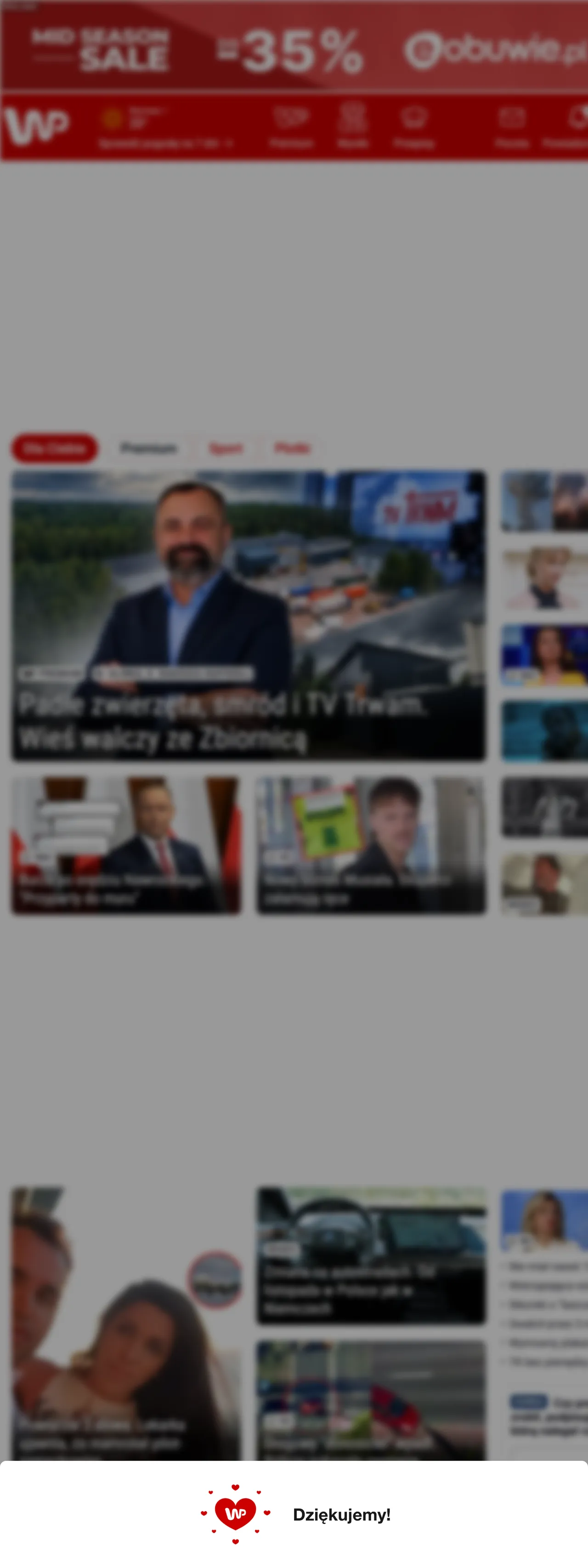 Screenshot of the Wirtualna Polska front page